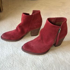 Sam Edelman spice mahogany suede ankle boots, size 7